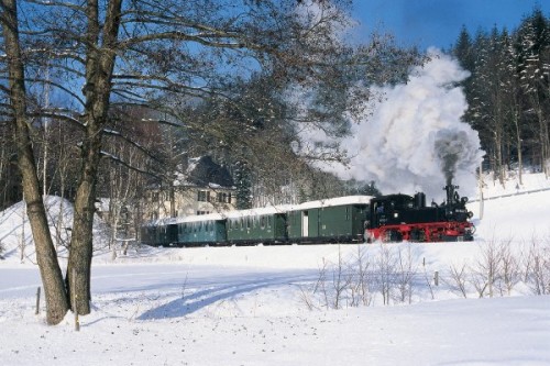 Die Preßnitztalbahn dampft durch's Erzgebirge. Foto: Interessengemeinschaft Preßnitztalbahn e.V.