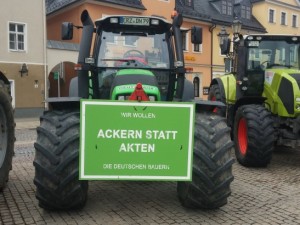 Bauern protestieren auch in Annaberg-Buchholz.