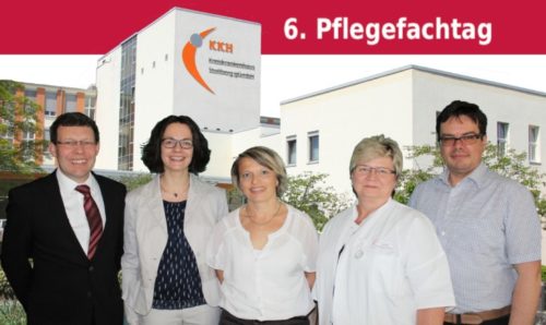Chefarzt Dr. G. Hilger, Dr. F. Bergelt, Schw. A. Eckert, Pflegedienstleiterin E. Köhler, Oberarzt A. Rönisch (v. l. n r.)