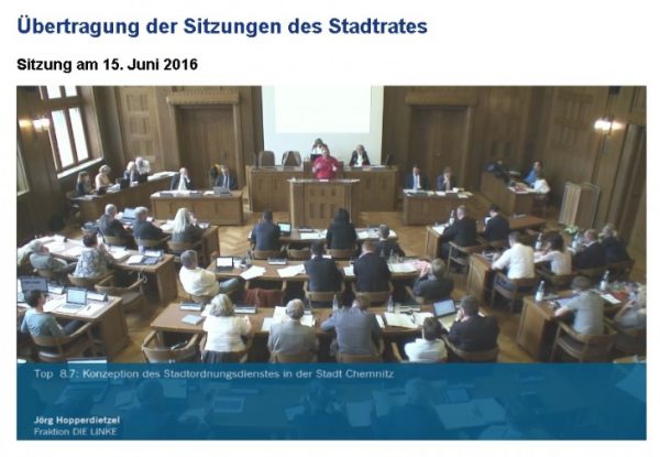 So sah das am Mittwoch aus: Live-Stream der Stadtratsitzung. Foto: Screenshot