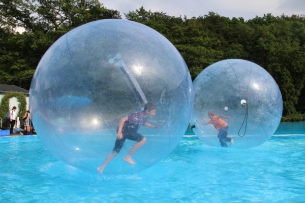 Einmal übers Wasser laufen? Mit den Zorbingbällen ist das kein Problem. Foto: Wasserwerke Zwickau